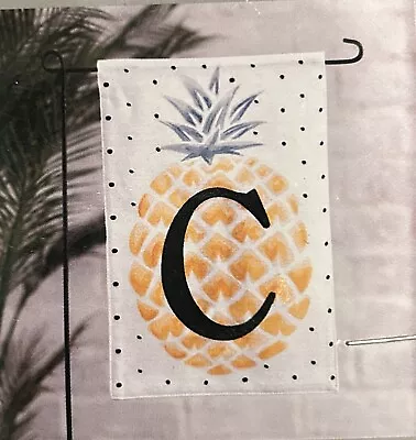 Kirkland's Burlap Monogram Garden Flag Letter   C   With Stand ~ 18  X 12  NEW • $13