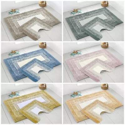 Luxury Super Soft Non Slip Ombre Bath Rug Pedestal Mat Super Absorbent • £7.99