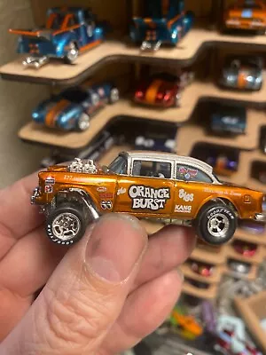 Custom Hot Wheels 55 Chevy Bel Air Gasser  Orange Burst Candy Striper • $43