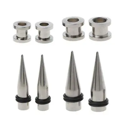 7mm And 9mm 316L Steel Tapers And Tunnels Ear Studs Stretching Kit Body Jewelry • £5.99