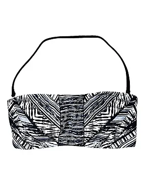 Women's Mossimo Bandeau Bikini Top Black/White Removable Strap Cupped Sz Small • $6.99