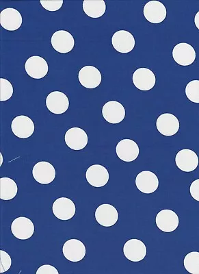 £2.49 • Buy Blue Large Spotty Polka Dot Fabric 100% Cotton  Fat Quarter Remnant 70 X 50 Cm
