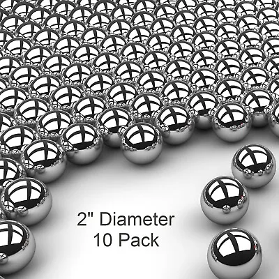 Ten 2  Inch G25 Precision Chromium Chrome Steel Bearing Balls AISI 52100 • $75.95