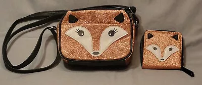 Minicci Glittery Fox Shoulder Purse Handbag And Matching Wallet FREE SHIPPING • $19.99