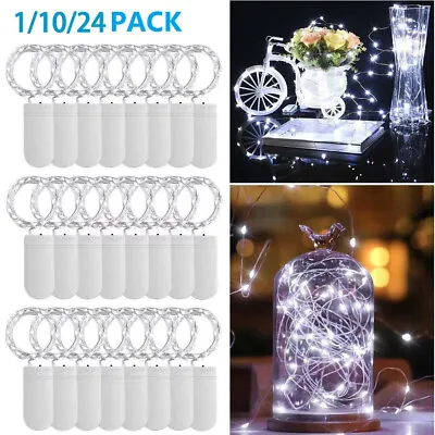 1-24 Pack 20LEDs 6.6ft Battery Operated Mini LED Copper Wire String Fairy Lights • $5.66