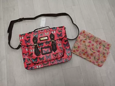 Women Butterfly Print PVC Satchel With Adjustable Shoulder Strap/Water Proof • £0.99