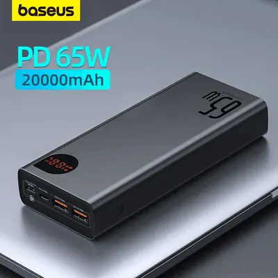Baseus 65W Power Bank Quick Charging Powerbank Portable Charger For Phone Laptop • £49.99