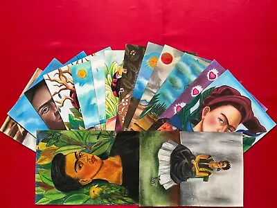 LOT (15) FRIDA KAHLO Paintings On Paper (Handmade) Signed And Stamped Vtg Art • $750