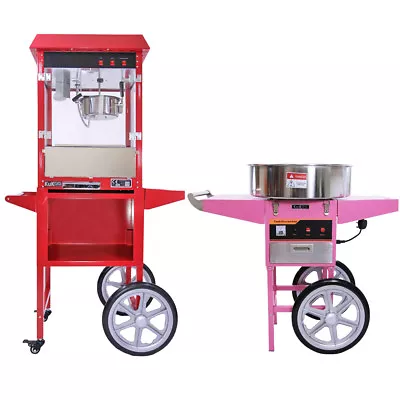 Popcorn Maker Retro Machine & Cotton Candy Floss Making Electric Machine Carts • £679.99