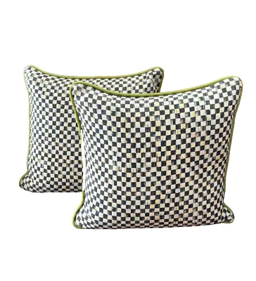 MacKenzie-Childs Set Of 2 Courtly Check 16  X 16  Square Pillows • $225