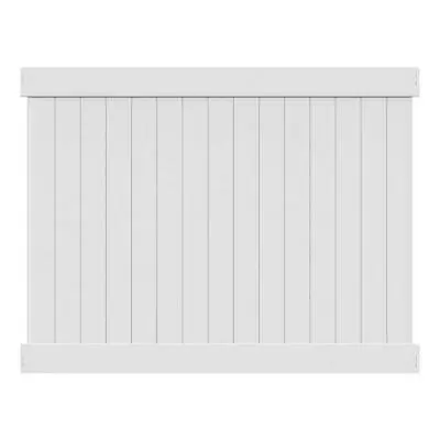 White Vinyl Privacy Fence Panel Kit 6' H X 8' W Low Maintenance Durable Outdoor • $202.33
