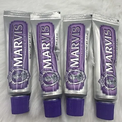 4 Pc - Marvis Jasmin Mint Toothpaste 0.5oz / 10ml Each Travel Size - Brand New ! • $12.99