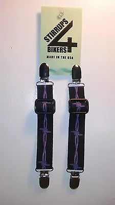 Stirrups 4 Bikers .. Motorcycle Rider Pant Clips Bungee Clamps....barbed Wire • $19.99