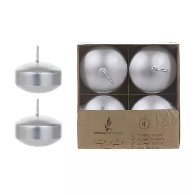 Mega Candles - Unscented 2  Floating Disc Candles - Silver Set Of 12  • $16.99
