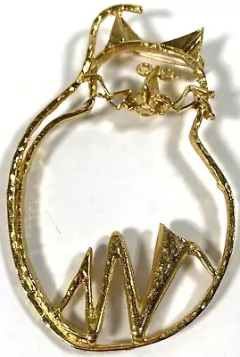 $18.99 • Buy Vintage Pin Cat Kitten 4   Gold Tone  Pinback Womens Mens Costume Jewelry Brooch