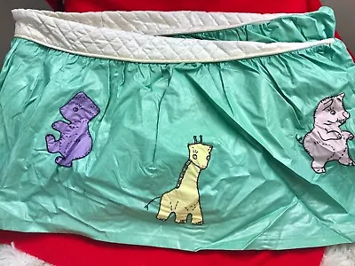 $50 • Buy Vintage Baby Bassinet Dust Ruffle Skirt - Mid Century 1950's Animal Appliqué 