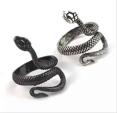 Retro Fashion Snake Ring Gothic Punk Men Women Jewelry Resizable Fashion Gift AU • $10.30