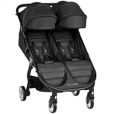 £499 • Buy Baby Jogger City Tour 2 Double Stroller Black Twin Pushchair With RAINCOVER