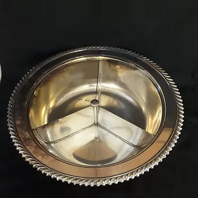 Vintage Wilcox 12  Silver Plate 3 Compartment Server. Ashley 7353 No Lid • $30