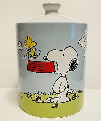 Peanuts Charlie Brown Snoopy & Woodstock Ceramic Canister/Cookie Jar 9  With Lid • $49.95