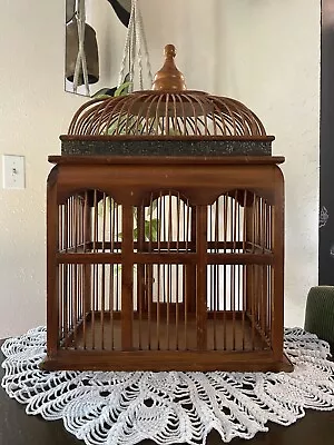 Vintage Wooden Bird Cage Boho Home Decor Antique Bird House Gift Idea • $80