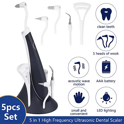 Ultrasonic Scaler Electric Tooth Cleaner 5 IN 1Teeth Stain Dental Tooth Cleaning • $12.87