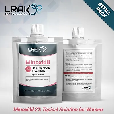 ~ HAIR LOSS ~ Minoxidil 2% Solution For Women | REFILL POUCH | 120 ML • $29.95