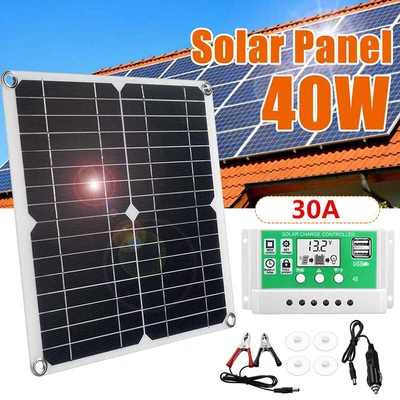 £26.96 • Buy 40W Portable Folding LCD Solar Panel Kit 18v Battery Charger Camping