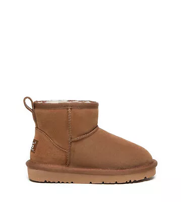 AS UGG Kids Boots Sheepskin Wool Suede Upper Water Resistant Mini Boots Noel • $79