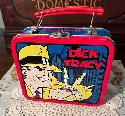 Vintage Dick Tracy Mini Lunch Box ~ 1998 ~ Metal Tin Case ~ Lunch Tin • $7.50