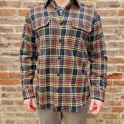 NWT Men Filson Vintage Flannel Work Shirt Navy/Ivory-Red #11010689 (Size Medium) • $109.95