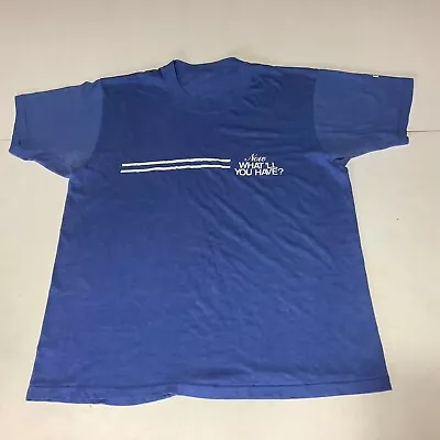 Pabst Blue Ribbon Beer Now What'll You Have T-Shirt Blue NO SZ TAG Single Stitch • $29.99