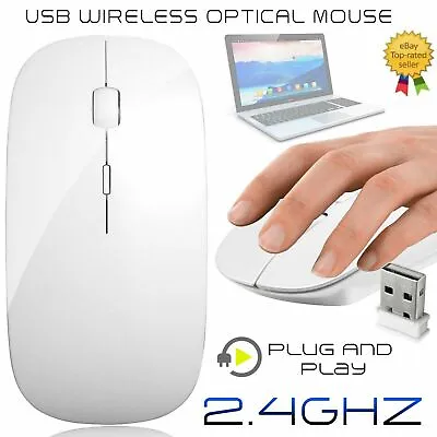 £3.25 • Buy 2.4 GHz Wireless Cordless Mouse Mice Optical Scroll For PC Laptop Computer + USB
