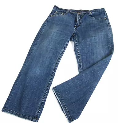 Z Cavaricci Womens Jeans Size 14 Mid Rise Straight Stretch Blue Denim 34x26 • $19.30