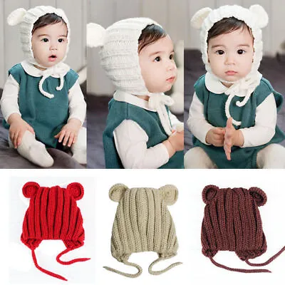 Baby Winter Hat Toddler Kids Hat Cartoon Ear Warm Crochet Knit Hat Beanie Cap • $3.94