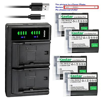 Kastar Battery LTD2 USB Charger For Nikon EN-EL15 MH-25 Nikon D7000 DSLR Camera • $17.49