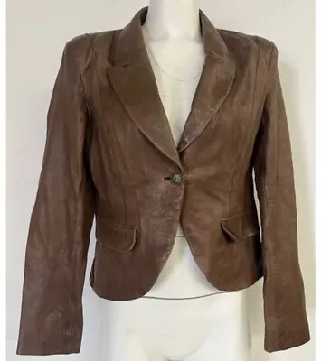 MODA International Genuine Brown Leather Shell Ladies Jacket Size XL • $30