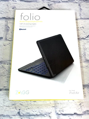 $23.85 • Buy Zagg Folio For Ipad Air Bluetooth Backlit Hinged Keyboard New Open Box