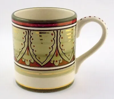 Sberna Deruta Made In Italy Pottery Mug Coffee Cup Gold Red Green Beige 3.75 In • $18