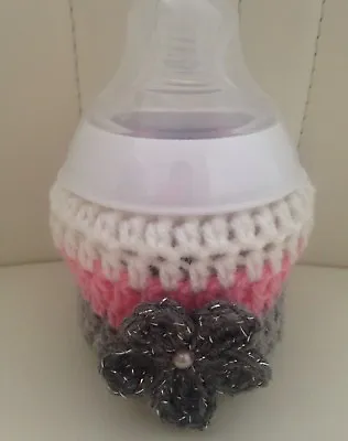 £4.50 • Buy Hand Crochet 3D FLOWER Baby Bottle Cover Tommee Tippee Dr Brown MAM Nuk