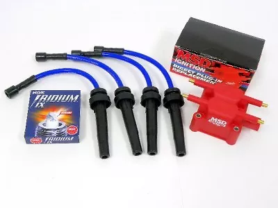 Fits 03-08 Chrysler Pt Cruiser Turbo Spark Wires Ngk Iridium Plugs Msd Coil Blue • $189.99