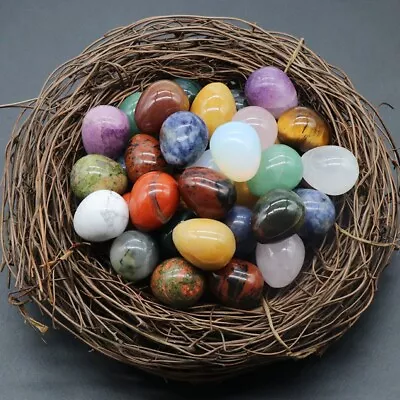 20PCS Lots Mix Natural Stone Gemstone Crystal Sphere Healing Massager Egg • $25.99