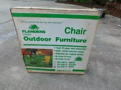 Vintage Flanders Classic Outdoor Chair 20 Gauge Steel White BRAND NEW IN BOX • $124.99