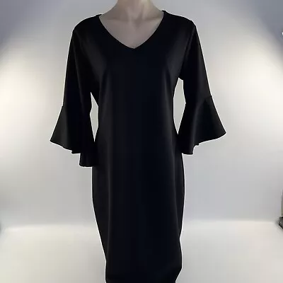 Bird By Design Womens Dress Size 16 Black Midi Length VGUC • $20