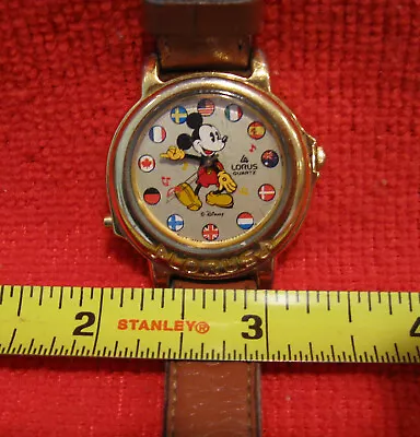 Vintage LORUS Mickey Mouse Disney MUSICAL It A Small WorlD WATCH TESTED WORKING • $39.45