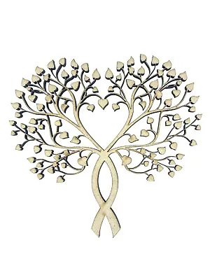 2x Heart Shape Tree Branches 10cm Wood Craft Embelishments Laser Cut Shape MDF • £3.25