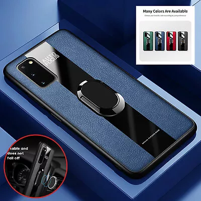 $4.59 • Buy Shockproof Leather Ring Stand Case For Samsung S21 Note 20 Ultra S20 S10 Plus S9