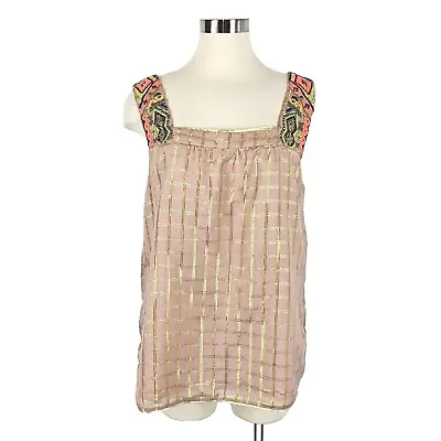 Anthropologie Vineet Bahl Sunlight Hours Embroidered Tank Top Womens Size Large • $49.99
