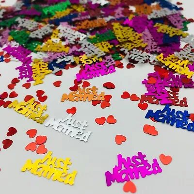 Just Married CONFETTI TABLE SPRINKLES Multi COLOUR TABLE DECORATIONS Wedding • £2.19