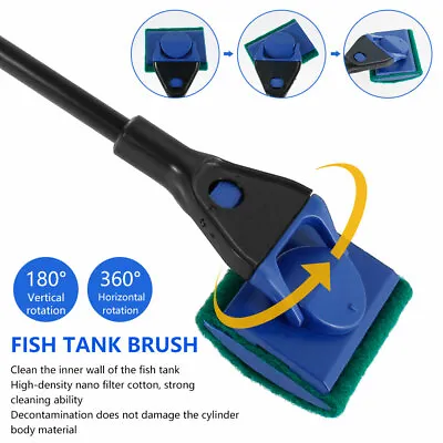 £9.41 • Buy Magnetic Cleaner Tools 5in1 Aquarium Cleaning Brucy Kit Glass Fish Tank Fishnet